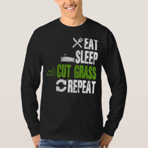 Eet Slaap Gesneden Gras Herhaal Landschap T-shirt