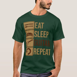 Eet Slaap Gitaar Herhaal meisje T-shirt