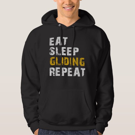 Eet slaap glippen herhaal hoodie (Voorkant)