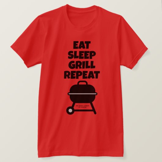 Eet Slaap Grill Herhaal BBQ t-shirt voor chef-kok (Design voorkant)