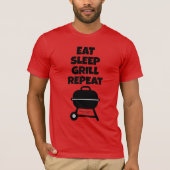 Eet Slaap Grill Herhaal BBQ t-shirt voor chef-kok (Voorkant)