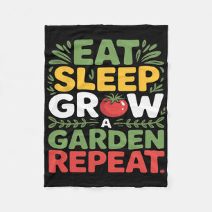 Eet Slaap Groei Een Tuin Herhaal Grappig Tuinieren Fleece Deken