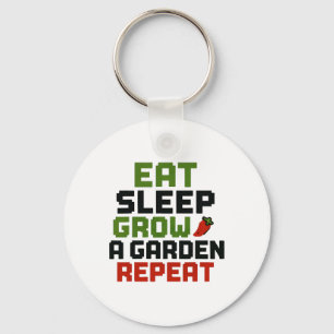 Eet Slaap Groei Een Tuin Herhaal Grappige Tuiniere Sleutelhanger