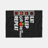 Eet Slaap Groei Mijn Tuin Herhaal Jongens Meisjes  Fleece Deken (Voorkant (Horizontaal))