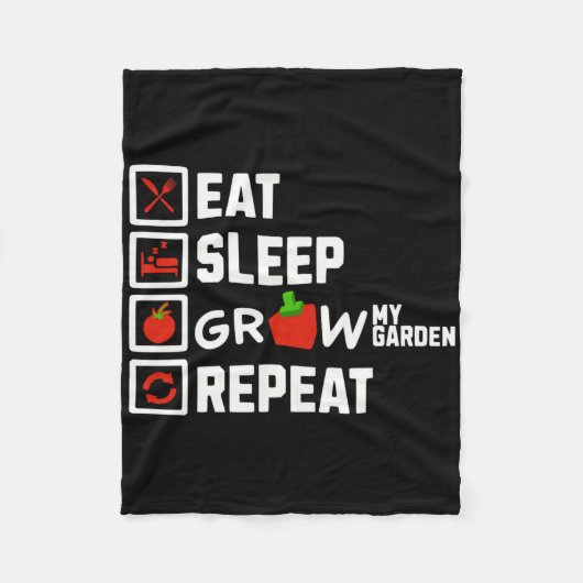 Eet Slaap Groei Mijn Tuin Herhaal Jongens Meisjes  Fleece Deken (Voorkant)