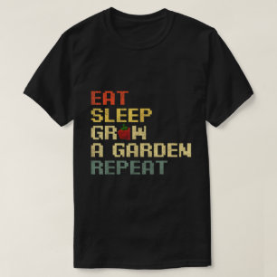 Eet Slaap Groei Tuin Herhaal Gamer T-shirt