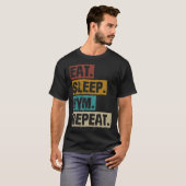 Eet Slaap Gym Herhaal Bodybuilder Workout T-shirt (Voorkant volledig)