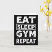 Eet Slaap Gym Herhaal Grappige Workout Humor T-shi Kaart (Gele Bloem)
