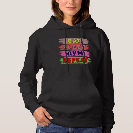 eet slaap gym herhaal hoodie (Voorkant)