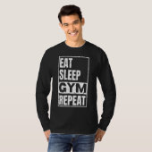 eet slaap gym herhaal T-shirt (Voorkant volledig)