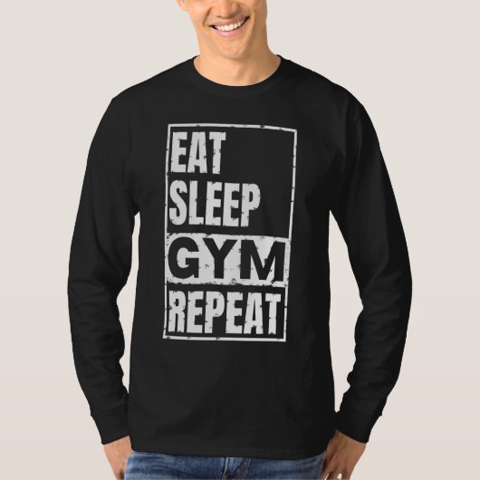 eet slaap gym herhaal T-shirt (Voorkant)