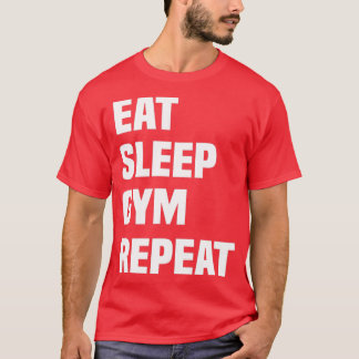 Eet slaap gymherhaalde grappige carrosseriebouwlie t-shirt