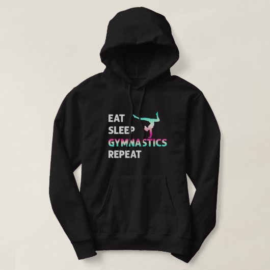 Eet Slaap Gymnastiek Herhaal Meisje Vrouwen Grappi Hoodie (Design voorkant)