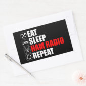 Eet. Slaap. Ham Radio. Herhaal Rechthoekige Sticker (Envelop)