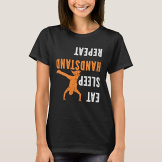 Eet Slaap Handstand Herhaal Gymnastiek T-shirt