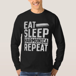 Eet Slaap Harmonica Herhaal  Harmonica T-shirt