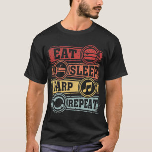 Eet Slaap Harp Herhalen T-shirt