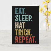 Eet Slaap Hat Trick Herhaal Voetbal IJshockey  Kaart (Gele Bloem)