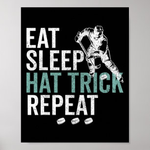 Eet Slaap Hattrick Herhaal Koel Ijshockey Puck Fa Poster