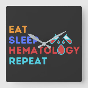 EET SLAAP HEMATOLOGIE HERHAAL - #lablife Vierkante Klok