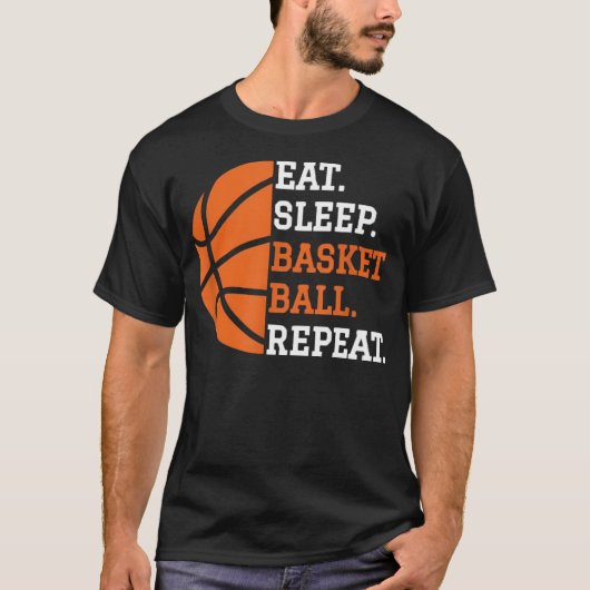 Eet Slaap Herhaal Basketbal T-shirt (Voorkant)