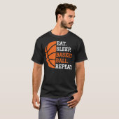 Eet Slaap Herhaal Basketbal T-shirt (Voorkant volledig)