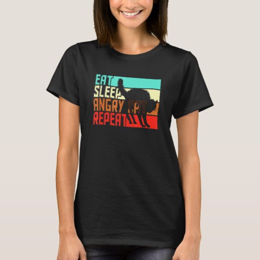 Eet Slaap Herhaal Boze Kat T-shirt (Voorkant)
