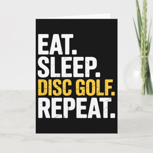 Eet Slaap Herhaal Frisbee Golf Speler Disc Golf  Kaart (Voorkant)