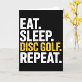 Eet Slaap Herhaal Frisbee Golf Speler Disc Golf  Kaart (Gele Bloem)