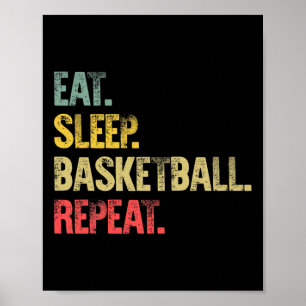 Eet Slaap Herhaal Geschenk Shirt Eet Slaap Skelet Poster