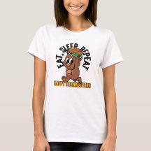 Eet slaap Herhaal Happy Thanksgiving T-shirt voor
