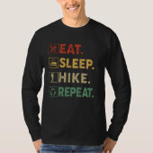 Eet Slaap Hike Herhaal Buiten Wandelaar T-shirt (Voorkant)