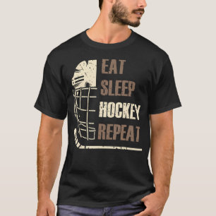 Eet Slaap Hockey Herhaal Grappig Masker Stok Ijs H T-shirt