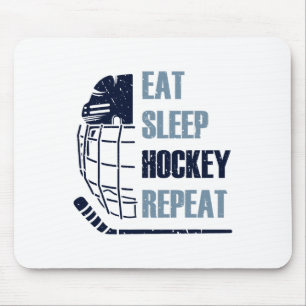 Eet Slaap Hockey Herhaal Grappig Masker Stok IJsho Muismat
