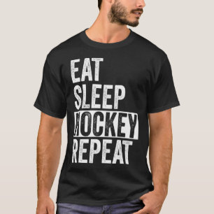 Eet Slaap Hockey Herhaal Grappig Sport Team Ice Ho T-shirt