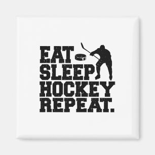 Eet Slaap Hockey Herhaal - Grappige Hockey Magneet