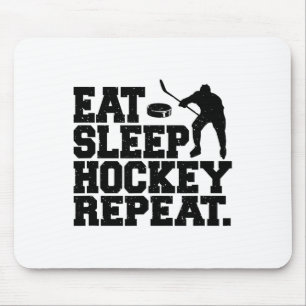 Eet Slaap Hockey Herhaal - Grappige Hockey Muismat