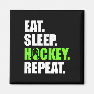 Eet Slaap Hockey Herhaal Grappige IJshockeyspelers Magneet