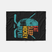 Eet Slaap Hockey Herhaal Hockey Leuk IJshockey Fleece Deken (Voorkant (Horizontaal))