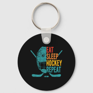 Eet Slaap Hockey Herhaal Hockey Leuk IJshockey Sleutelhanger