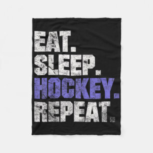 Eet Slaap Hockey Herhaal IJshockey Veldhockey Co Fleece Deken