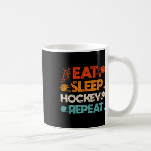 Eet Slaap Hockey Herhaal IJshockeybaan Stok Doel Koffiemok