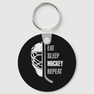 Eet Slaap Hockey Herhaal Kerstmis voor Tiener Volw Sleutelhanger