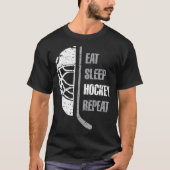 Eet Slaap Hockey Herhaal Kerstmis voor Tiener Volw T-shirt (Voorkant)