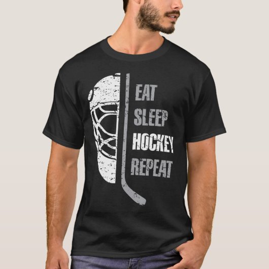 Eet Slaap Hockey Herhaal Kerstmis voor Tiener Volw T-shirt (Voorkant)