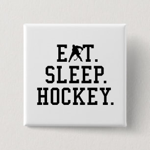 Eet Slaap Hockey - Hockeyliefhebbers Vierkante Button 5,1 Cm
