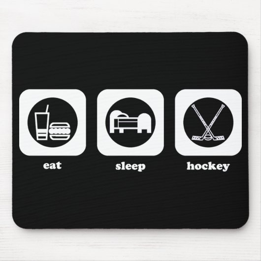 Eet. Slaap. Hockey. Mousepad Muismat (Voorkant)