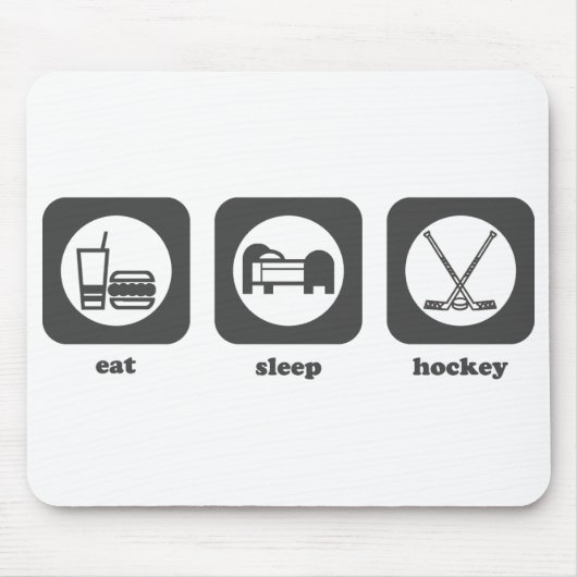 Eet. Slaap. Hockey. Mousepad Muismat (Voorkant)