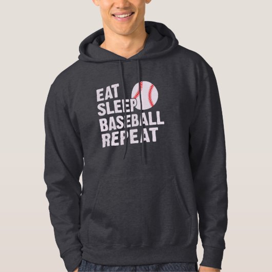 Eet Slaap Honkbal Herhaal - Grappig Baseball Gift Hoodie (Voorkant)