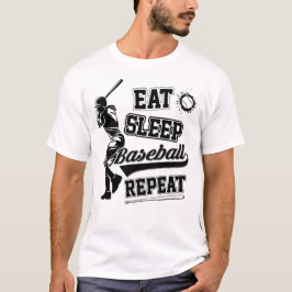 Eet Slaap Honkbal Herhaal Grappig Honkbal shirt